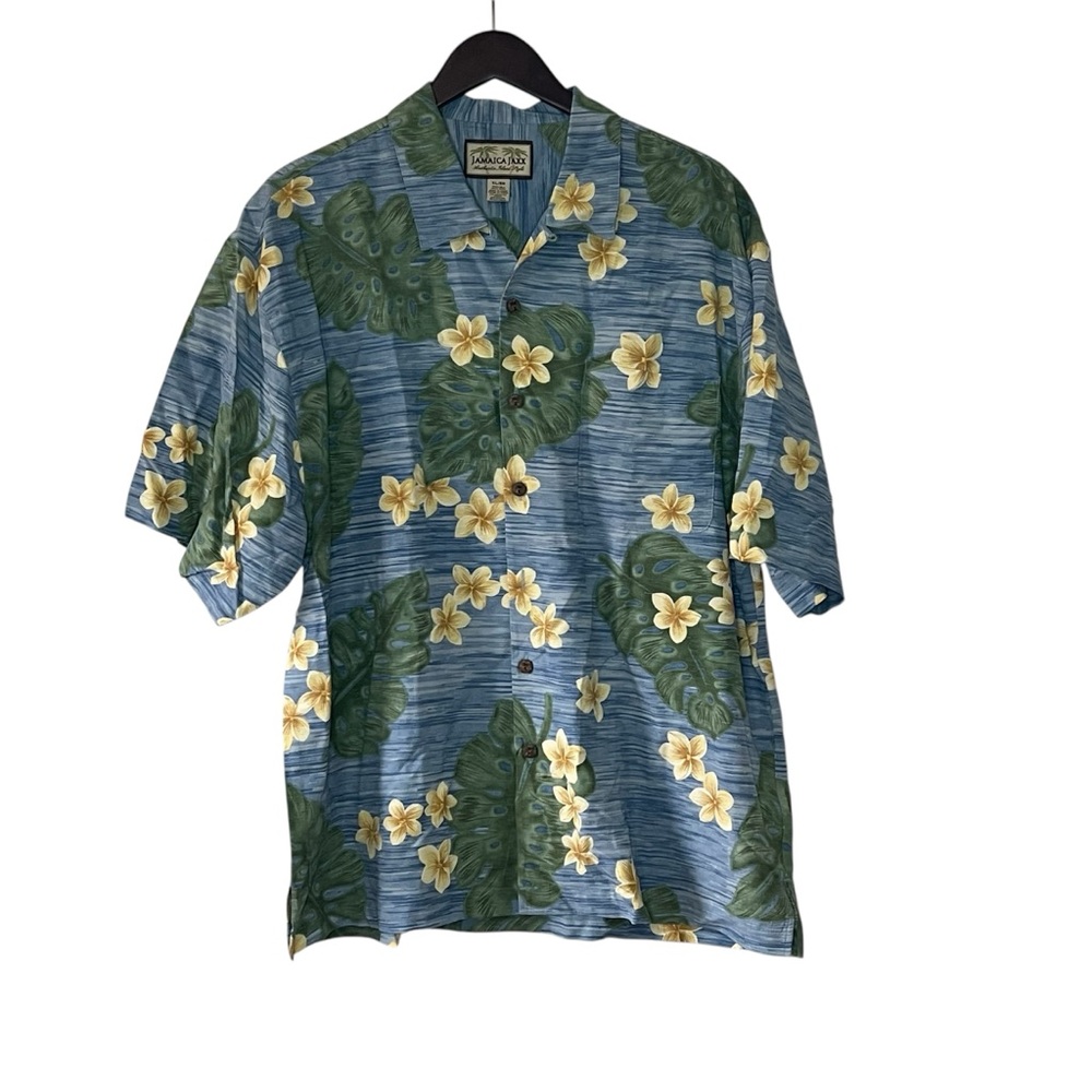 Jamaica Jazz Silk Hawaiian Shirt Size XL Floral READ